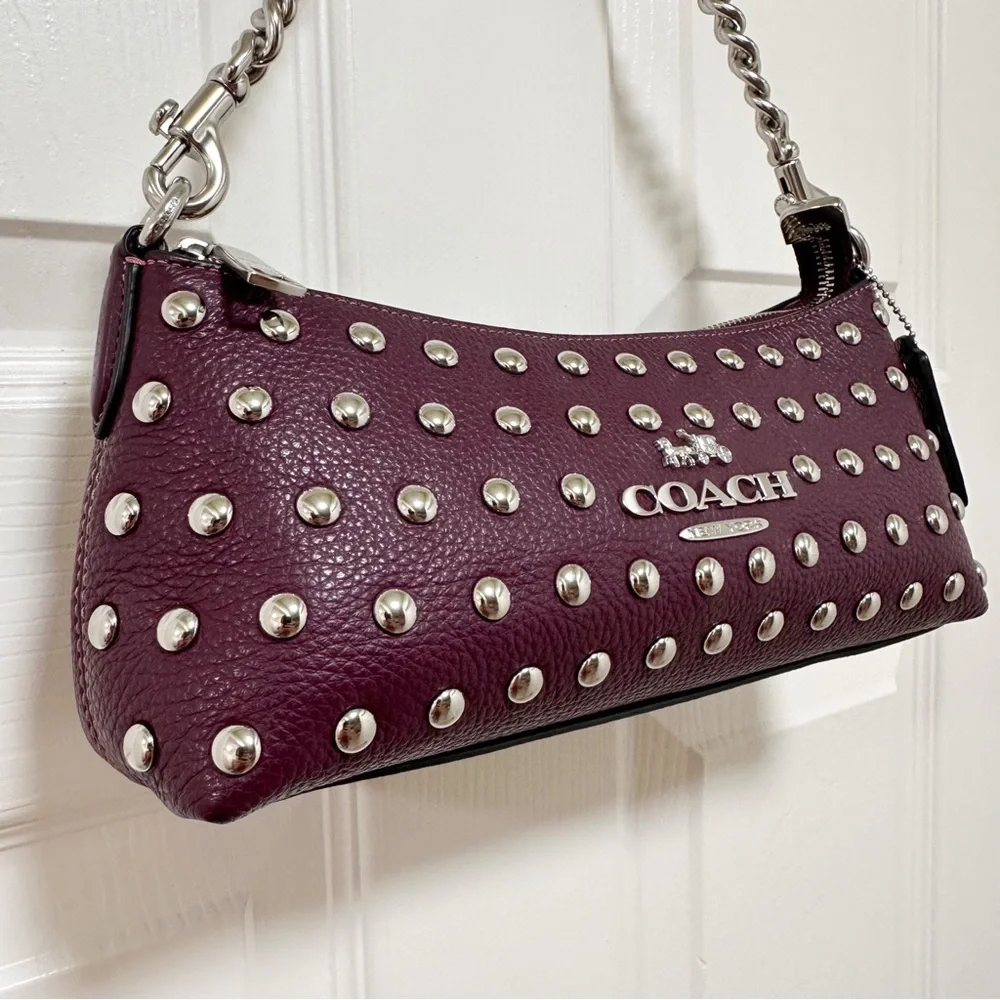 SOLD Coach Charlotte Refined Pebbled Leather Baguette Shoulder Bag - Picture 3 of 16